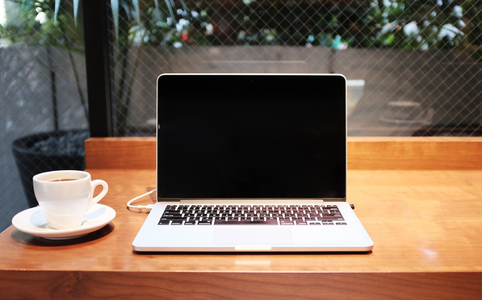 Working at a laptop